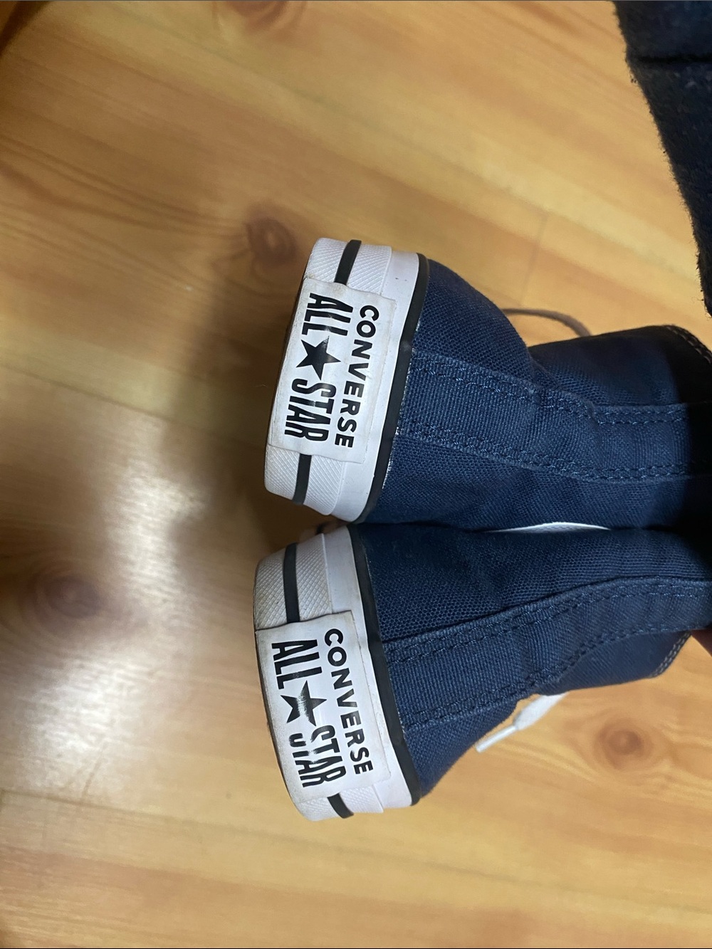 Converse All Star Navy Blue High Tops (W8, M6) - Picture 6 of 8